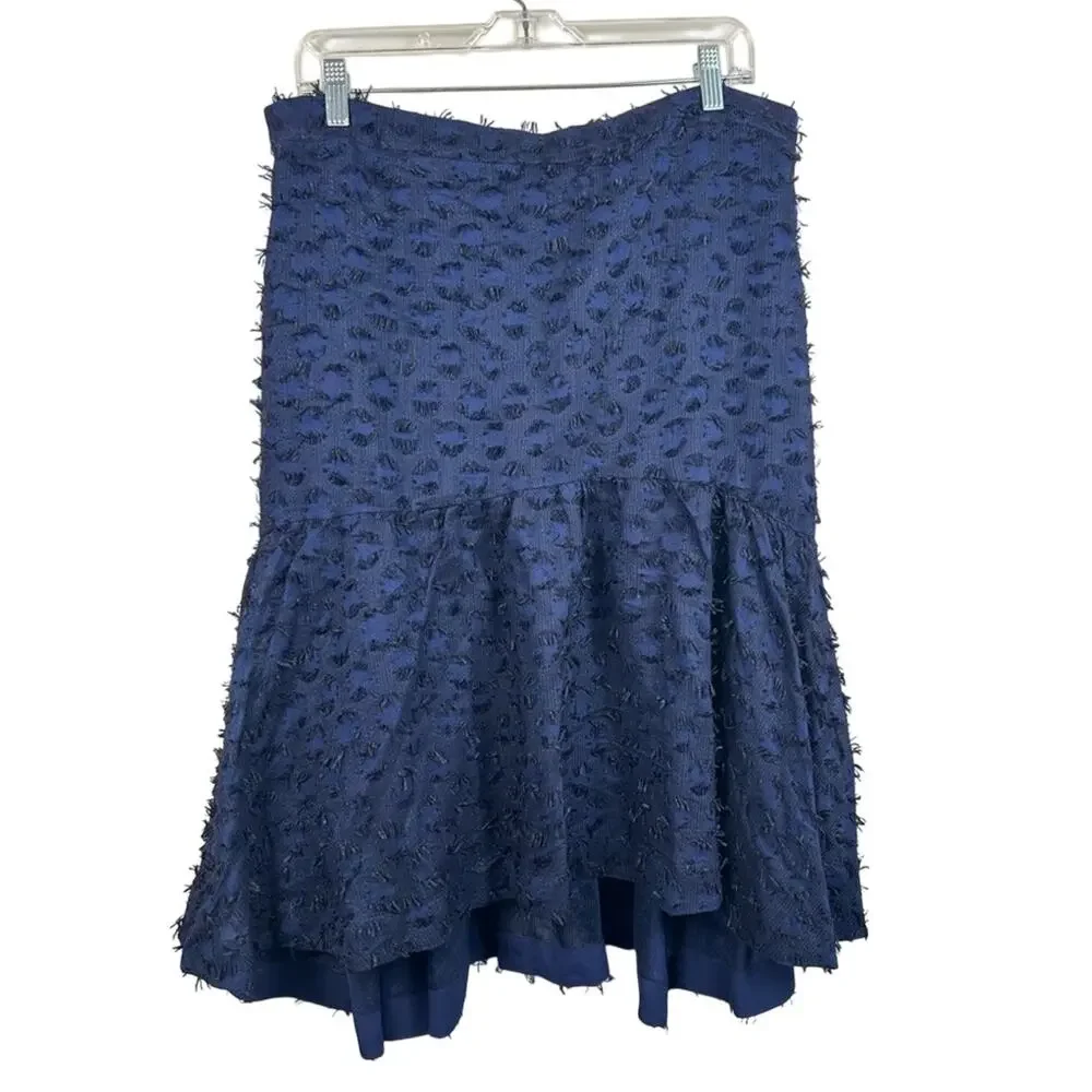 Anthropologie Maeve Miranda Skirt XL Navy Textured Pull On Women’s NWT